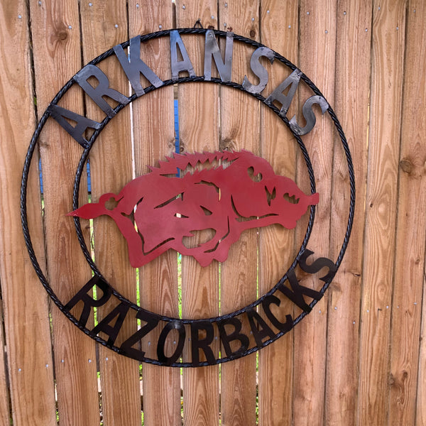 ARKANSAS RAZORBACKS CUSTOM METAL VINTAGE CRAFT TEAM SIGN OFFICIAL LICENSED PRODUCT