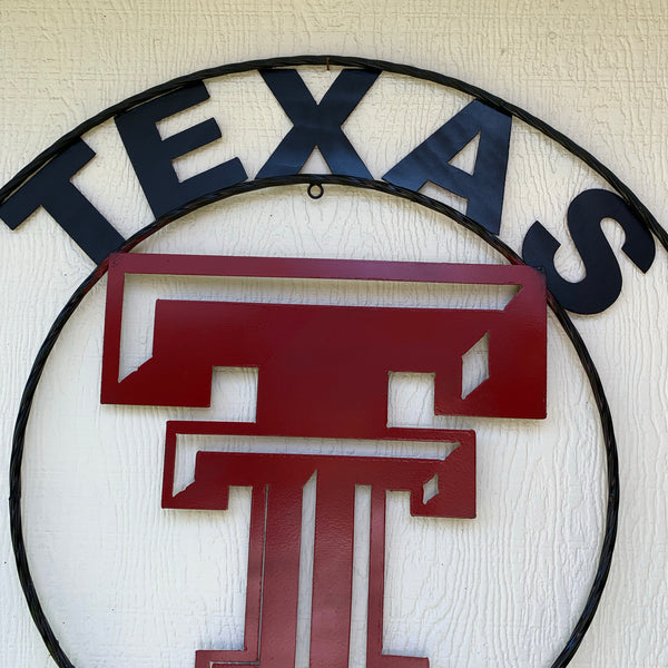 TEXAS TECH CUSTOM METAL VINTAGE CRAFT SIGN WESTERN HOME DECOR HANDMADE 12",18",24",32",36"
