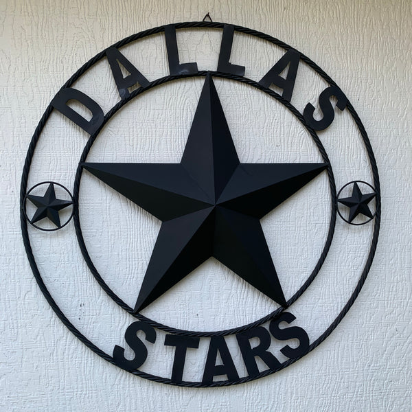 DALLAS STARS RUSTIC BLACK LONE STAR METAL HOCKEY TEAM WESTERN HOME DECOR CRAFT