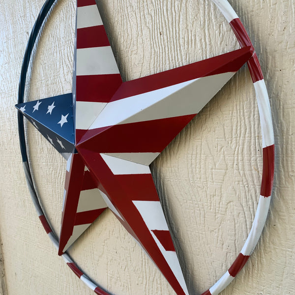 PEACE STAR SIGN METAL RED WHT BLUE STAR WESTERN HOME DECOR HANDMADE 12",16",24",32"36",38",40",48"