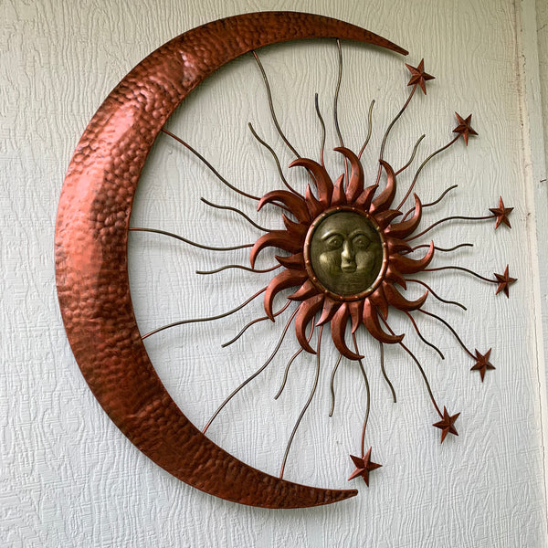 36" SUN MOON STARS METAL WALL WESTERN HOME DECOR NEW