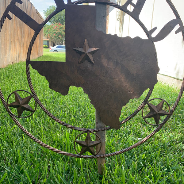 18",24",32",36" State of Texas Map Metal Wall Art Western Home Decor Vintage Rustic Bronze Copper New-#A18008