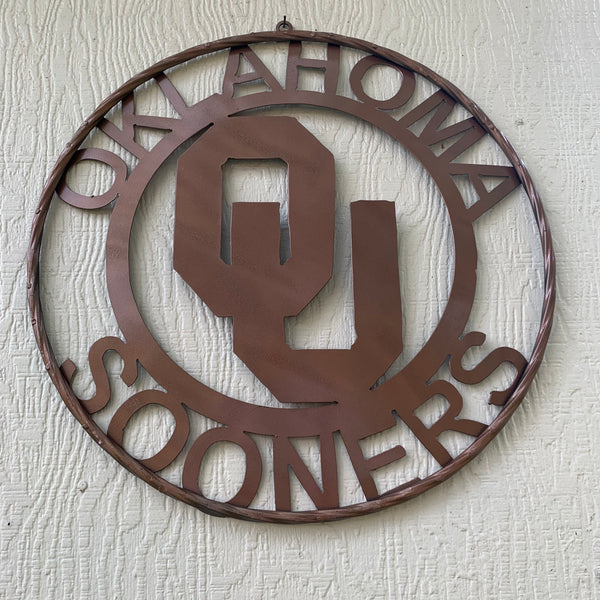 12",18",24",32",36" OU SOONERS OKLAHOMA HAMMERED COPPER CUSTOM VINTAGE TEAM CRAFT METAL ART WESTERN HOME DECOR