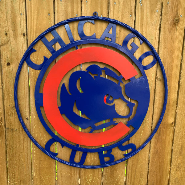 12", 18", 24", 32" CHICAGO CUBS CUSTOM METAL VINTAGE CRAFT TEAM SPORTS SIGN HANDMADE