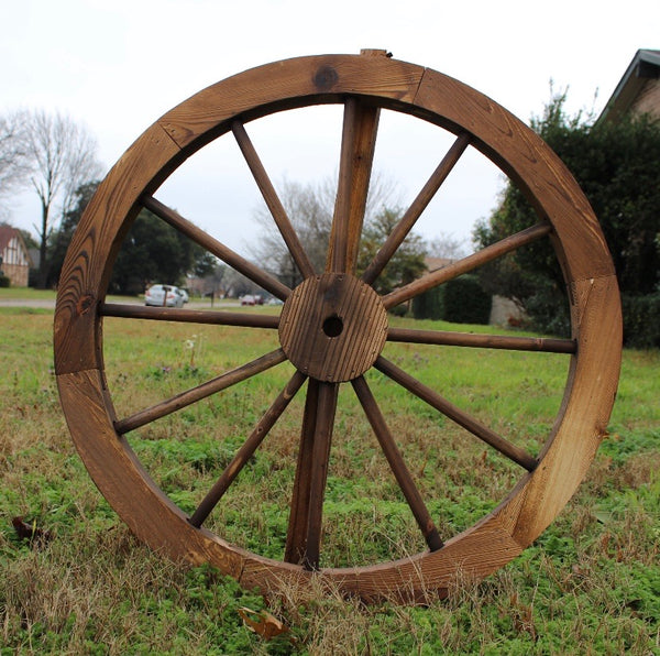 16",24",30" WAGON WHEEL NATURAL STAIN BARN WOOD WESTERN HOME DECOR RUSTIC NEW