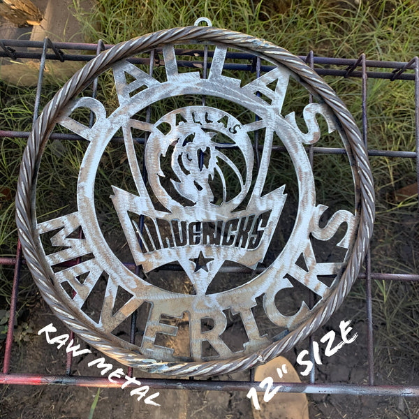 DALLAS MAVERICKS BLACK CUSTOM METAL VINTAGE CRAFT TEAM SPORTS SIGN HANDMADE 12",18",24",36"