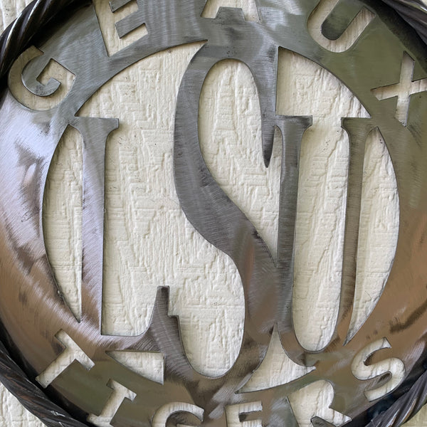 12",18",24",32" LSU GEAUX TIGERS CUSTOM METAL VINTAGE CRAFT TEAM SIGN WESTERN HOME DECOR HANDMADE
