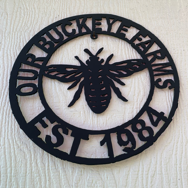 #EH10491 CUSTOM NAME BEE LASERCUT CUSTOM METAL VINTAGE CRAFT SIGN WESTERN HOME DECOR HANDMADE