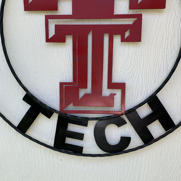 TEXAS TECH CUSTOM METAL VINTAGE CRAFT SIGN WESTERN HOME DECOR HANDMADE 12",18",24",32",36"