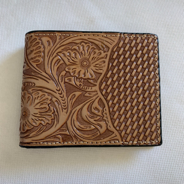 #WS821BR 4.25" x 3.75" MEN'S WALLET GENUINE LEATHER BIFOLD WESTERN STYLE WALLET NEW-- FREE SHIPPING