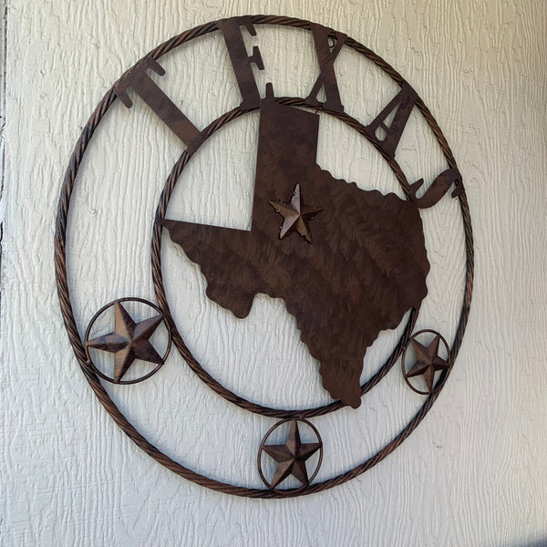 18",24",32",36" State of Texas Map Metal Wall Art Western Home Decor Vintage Rustic Bronze Copper New-#A18008