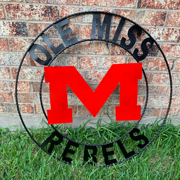 12", 18", 24", 32" OLE MISS REBELS MISSISSIPPI CUSTOM METAL TEAM VINTAGE SIGN