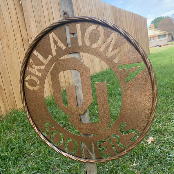 12",18",24",32" OU SOONERS HAMMERED COPPER CUSTOM METAL VINTAGE CRAFT TEAM SIGN HANDMADE CRAFT