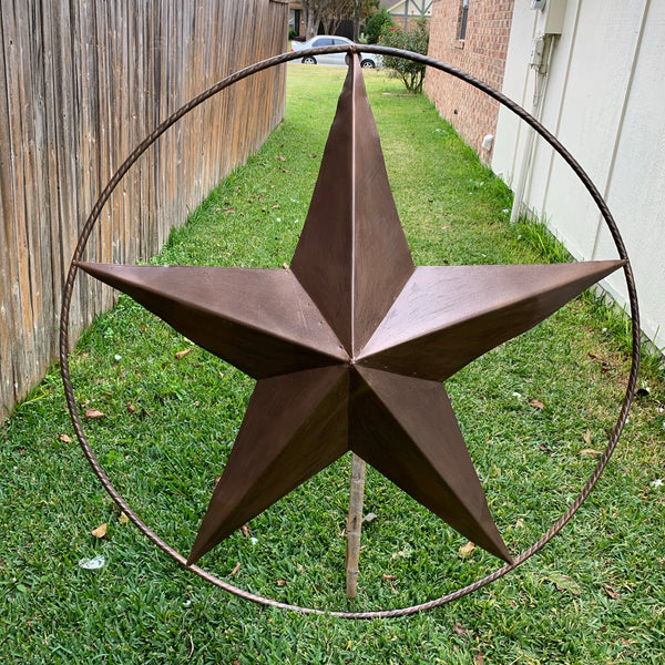 #EH10518 BRUSHED COPPER BRONZE BARN LONE STAR WESTERN HOME DECOR HANDMADE NEW