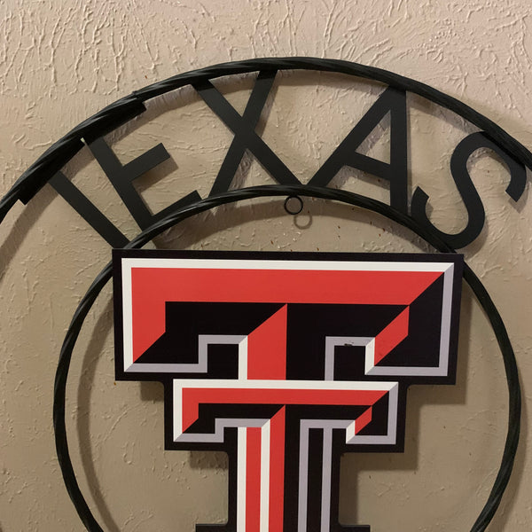 18",24" TEXAS TECH CUSTOM METAL VINTAGE CRAFT SIGN WESTERN HOME DECOR
