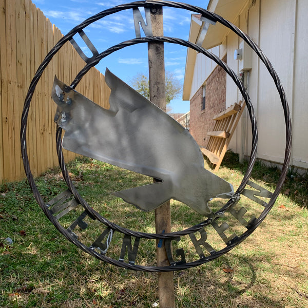 12", 18", 24", 32" UNT MEAN GREEN RAW METAL CUSTOM VINTAGE CRAFT WALL ART TEAM SIGN HANDMADE