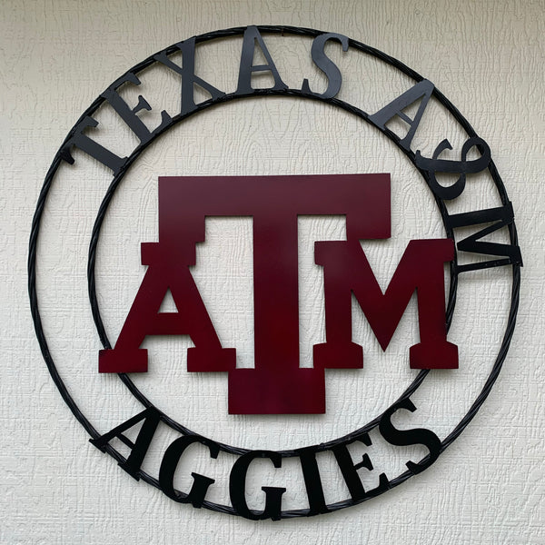 GIGEM AGGIES METAL CUSTOM VINTAGE CRAFT TEAM SIGN HANDMADE