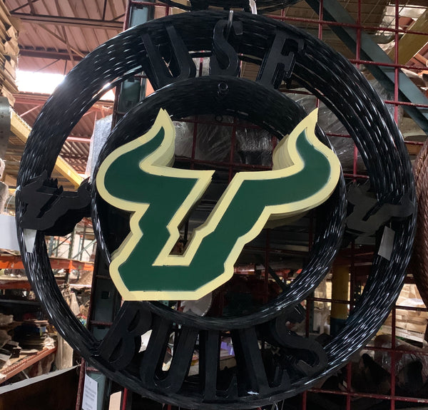 12", 18", 24", 32" USF BULLS CUSTOM VINTAGE CRAFT METAL TEAM SIGN HANDMADE