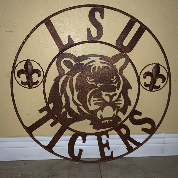 12:,18",24",32",36" LSU TIGERS METAL CUSTOM VINTAGE CRAFT ART SIGN