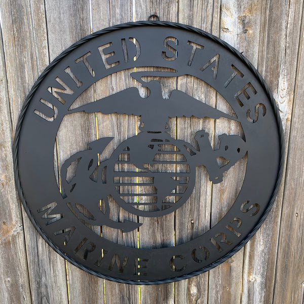 #EH10866 US MARINE CORPS 18",24",32" MILITARY LASERCUT CUSTOM BLACK METAL VINTAGE CRAFT SIGN WESTERN HOME DECOR HANDMADE