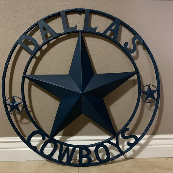 DALLAS COWBOYS NAVY BLUE BARN STAR METAL LONE STAR WESTERN HOME DECOR HANDMADE 24",32",36",40",42",44",46",50"