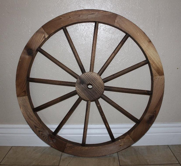 16",24",30" WAGON WHEEL BROWN BARN WOOD WESTERN HOME DECOR RUSTIC HANDMADE CRAFT