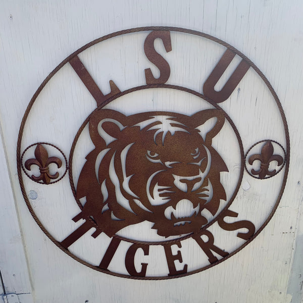 12:,18",24",32",36" LSU TIGERS METAL CUSTOM VINTAGE CRAFT ART SIGN