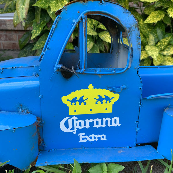 24" PICKUP TRUCK METAL ART FIGURINE OUTDOOR & INDOOR GARDEN WESTERN HOME DECOR HANDMADE NEW: 24"L x 12"W x 12" H