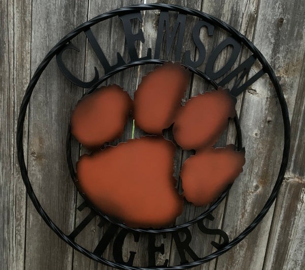 CLEMSON TIGERS CUSTOM METAL VINTAGE CRAFT SIGN WALL ART TEAM SIGN HANDMADE STYLE#1 12", 18", 24", 32"