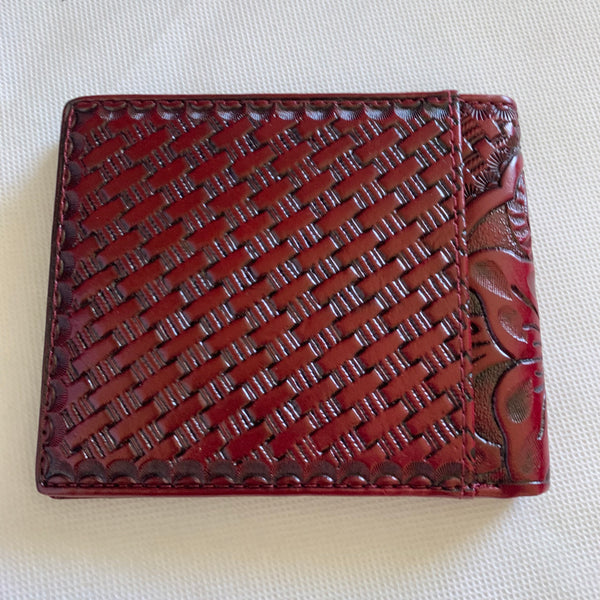 #WS 4.25" x 3.75" MEN'S WALLET GENUINE LEATHER BIFOLD WESTERN STYLE WALLET NEW-- FREE SHIPPING