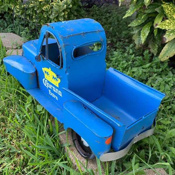 24" PICKUP TRUCK METAL ART FIGURINE OUTDOOR & INDOOR GARDEN WESTERN HOME DECOR HANDMADE NEW: 24"L x 12"W x 12" H