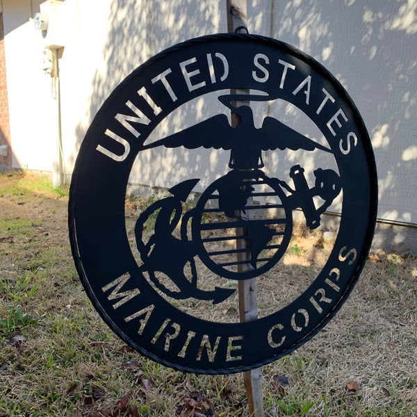 #EH10866 US MARINE CORPS 18",24",32" MILITARY LASERCUT CUSTOM BLACK METAL VINTAGE CRAFT SIGN WESTERN HOME DECOR HANDMADE