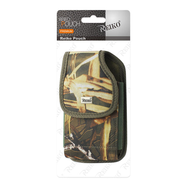 PH02B-AM32 7" REIKO XL MEGA EXTRA LARGE VERTICAL CAMO RUGGED POUCH VELCO CLOSURE  &  BELT LOOP HOLSTER CELL PHONE CASE UNIVERSAL OVERSIZE