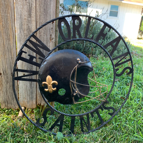 18", 24", 32" NEW ORLEANS SAINTS METAL WALL ART WESTERN HOME DECOR VINTAGE RUSTIC BROWN ART NEW