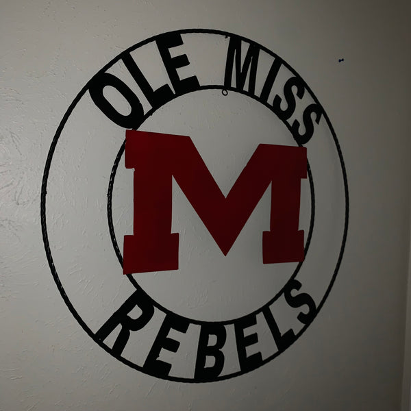 12", 18", 24", 32" OLE MISS REBELS MISSISSIPPI CUSTOM METAL TEAM VINTAGE SIGN
