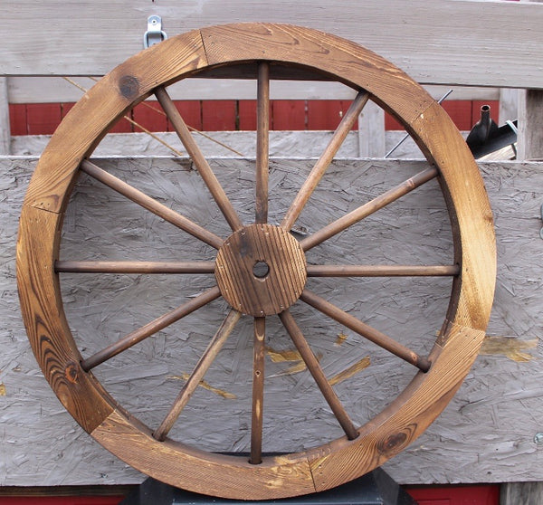16",24",30" WAGON WHEEL NATURAL STAIN BARN WOOD WESTERN HOME DECOR RUSTIC NEW