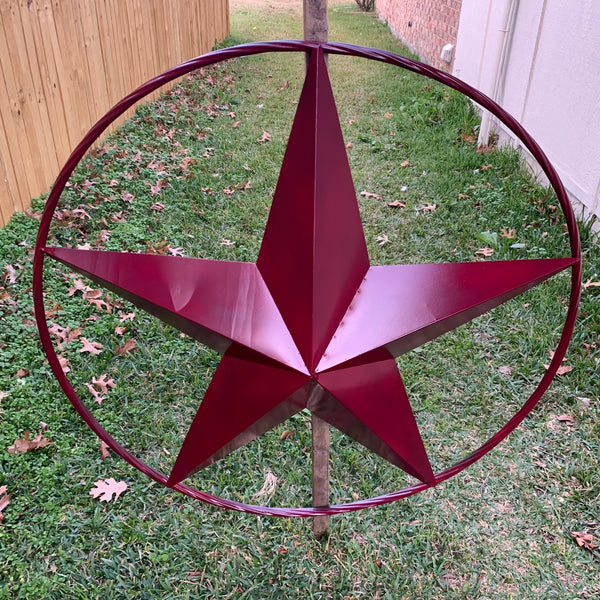 CRANBERRY BURGUNDY STAR RED STAR BARN METAL LONESTAR TWISTED ROPE RING WALL ART WESTERN HOME DECOR BRAND NEW