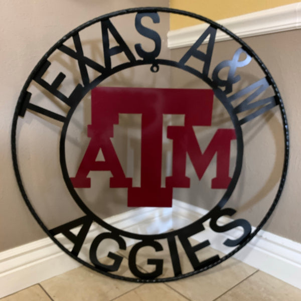TEXAS A&M NO THUMBS GIGEM AGGIES METAL CUSTOM VINTAGE CRAFT WALL ART TEAM SIGN HANDMADE