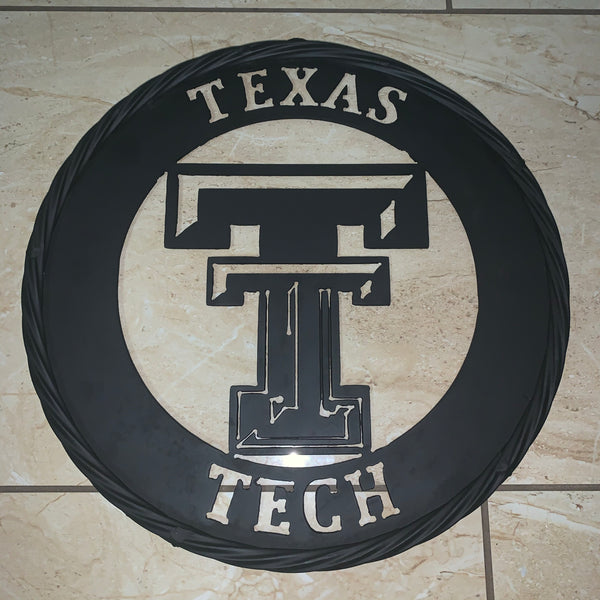 12",18",24",32",36" TEXAS TECH RUSTIC BLACK CUSTOM METAL VINTAGE CRAFT TEAM SIGN HANDMADE TO ORDER