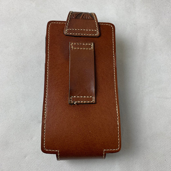 #WS341F 7" LONE STAR COFEE BROWN LEATHER POUCH EXTRA LARGE  BELT LOOP HOLSTER CELL PHONE CASE UNIVERSAL OVERSIZE--FREE SHIPPING