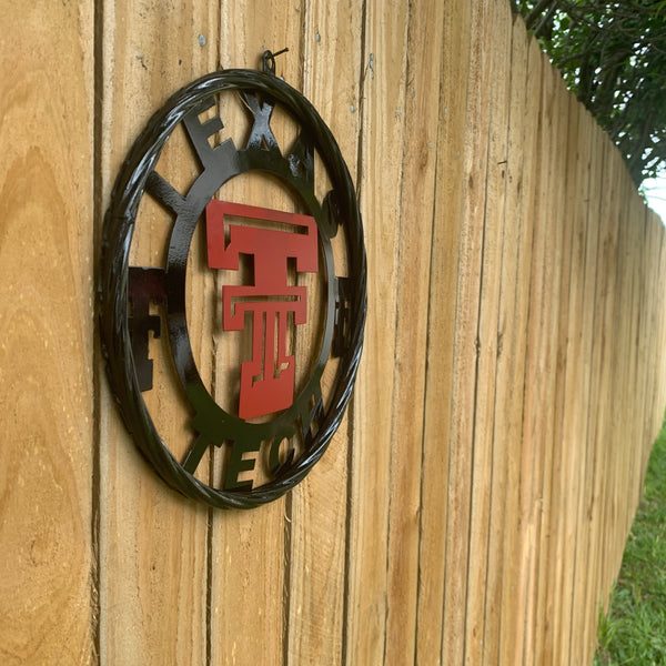 TEXAS TECH CUSTOM METAL VINTAGE CRAFT SIGN WESTERN HOME DECOR HANDMADE 12",18",24",32",36"
