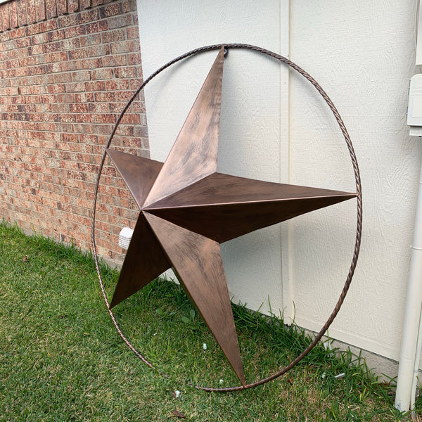 #EH10518 BRUSHED COPPER BRONZE BARN LONE STAR WESTERN HOME DECOR HANDMADE NEW