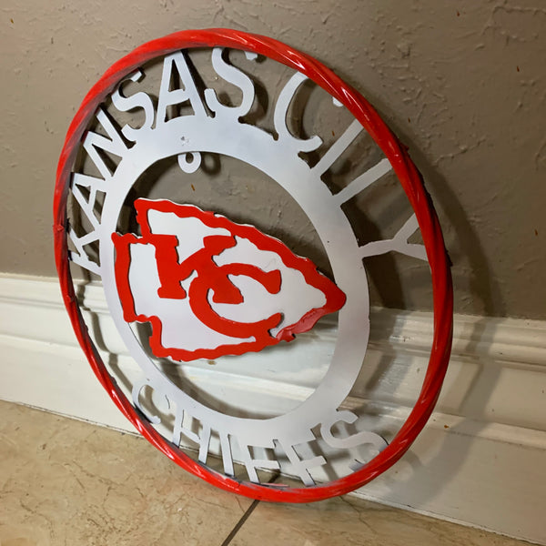 12",18",24",32",36" KANSAS CITY CHIEFS CUSTOM METAL VINTAGE CRAFT SIGN TEAM WESTERN HOME DECOR HANDMADE