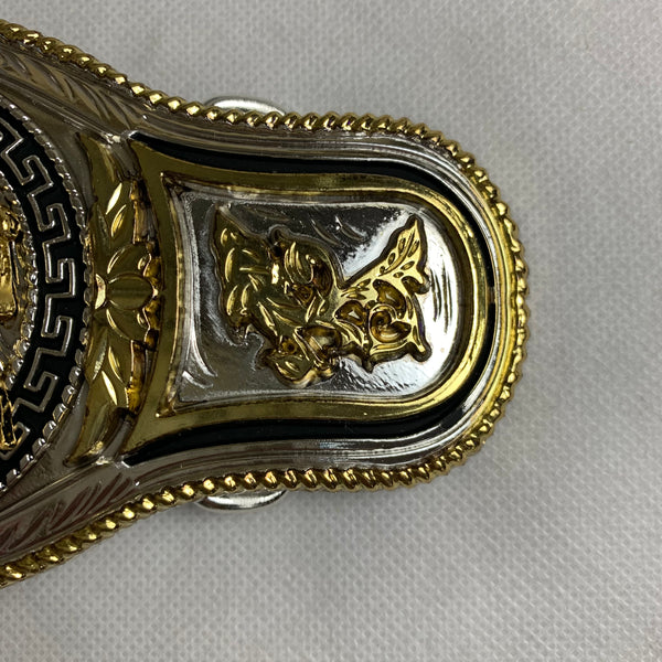 6.5" X 3.5" HORSE BELT BUCKLE GOLD SILVER BLACK WESTERN BUCKLE FASHION ART NEW #EH12271