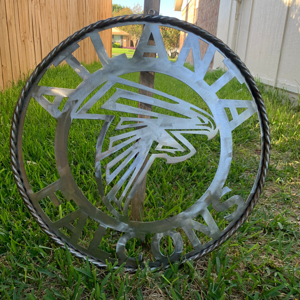 18", 24", 32", 36" ATLANTA FALCONS CUSTOM RAW METAL VINTAGE CRAFT TEAM SIGN HANDMADE