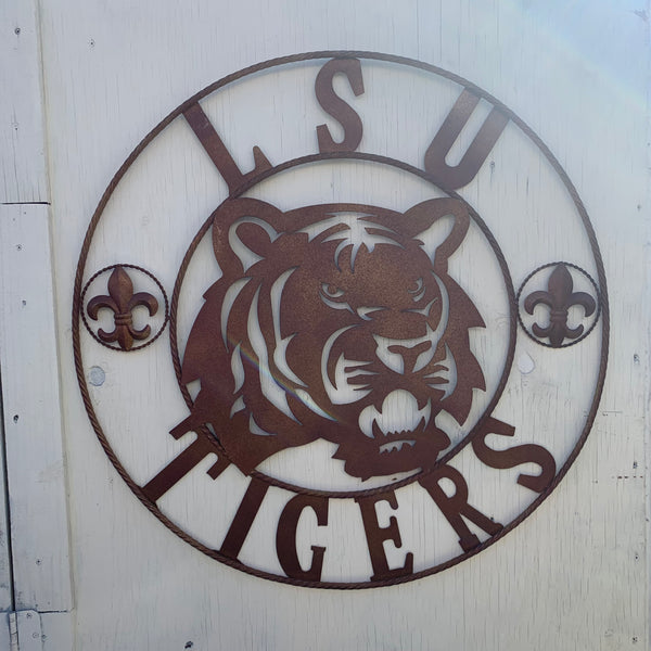 12:,18",24",32",36" LSU TIGERS METAL CUSTOM VINTAGE CRAFT ART SIGN