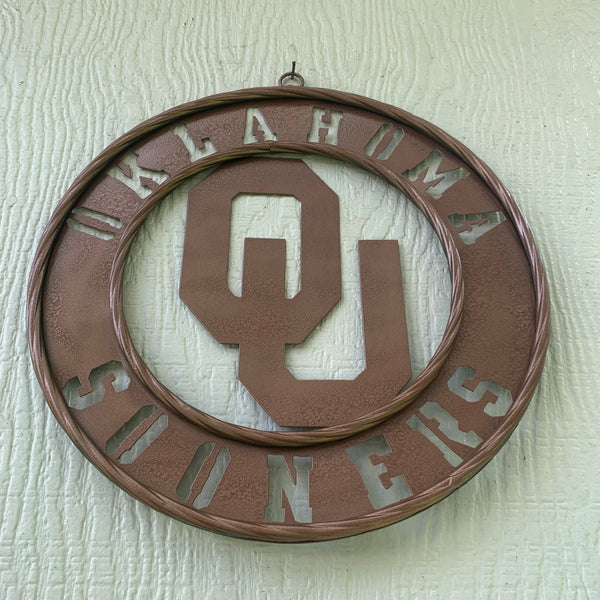 12",18",24",32" OU SOONERS HAMMERED COPPER CUSTOM METAL VINTAGE CRAFT TEAM SIGN HANDMADE CRAFT