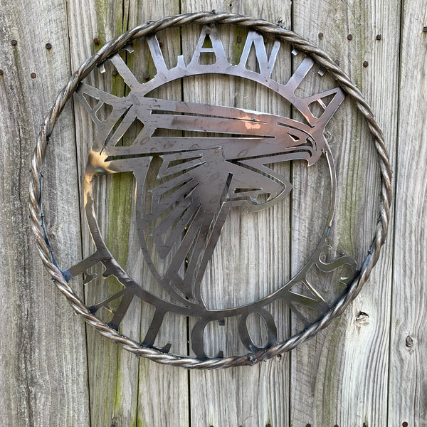 18", 24", 32", 36" ATLANTA FALCONS CUSTOM RAW METAL VINTAGE CRAFT TEAM SIGN HANDMADE