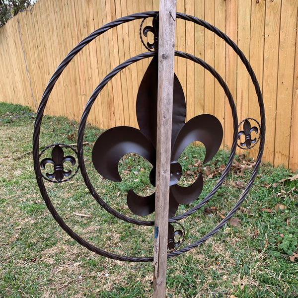 MULTI FLEUR DE LIS METAL WALL ART WESTERN HOME DECOR VINTAGE RUSTIC BROWN ART NEW