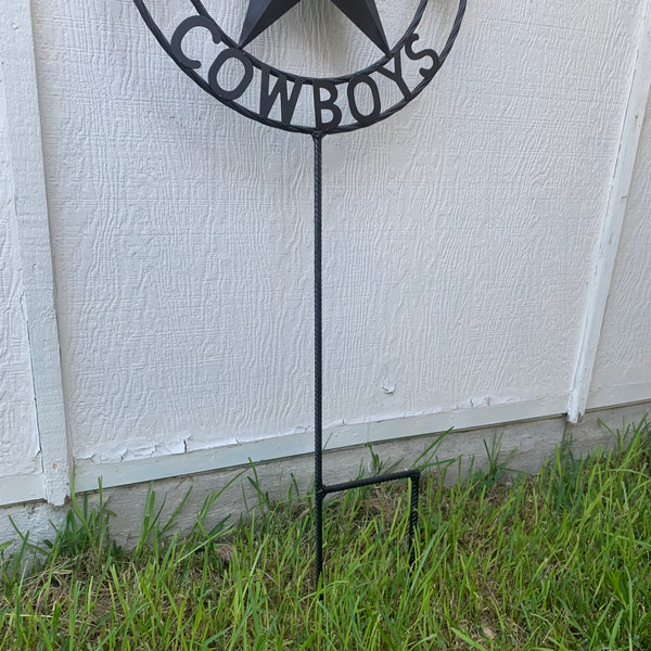 24" STAR & 34" STAKE DALLAS COWBOYS DECOR METAL ART WESTERN HOME WALL DECOR ALL RUSTIC BLACK STAR WITH 34" STAKE